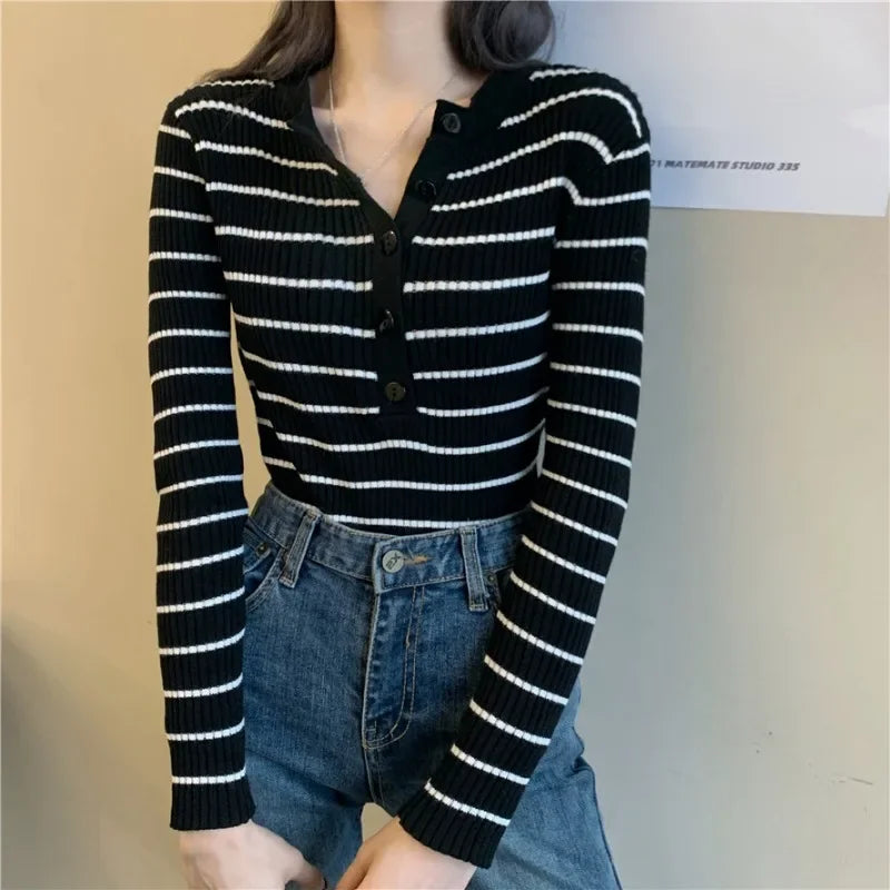 Striped Knit Pullover